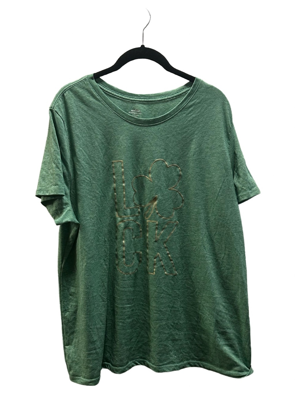 Green Graphic T‑Shirt with Clover Detail
